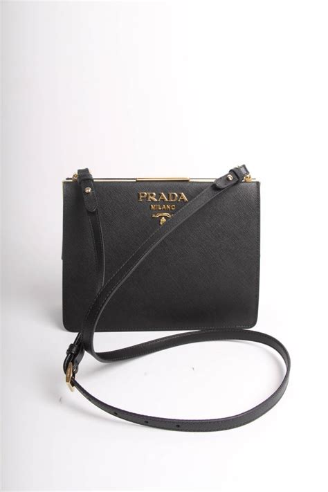 prada light frame saffiano black leather bag|prada nylon saffiano bag.